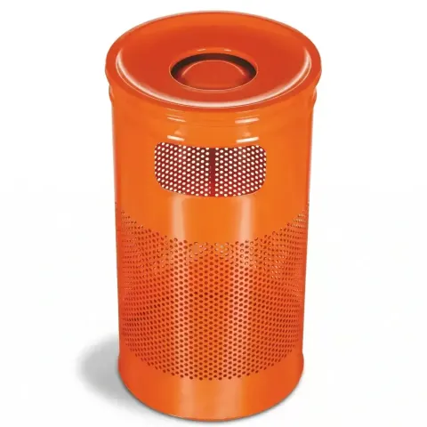 Orange Cigarette Metal Cylinder Trash Can 66x36 cm Akbrella World AKB-402