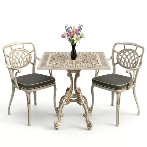 Y:72 cm 2 Seater Aluminum Die Casting Table Chair Set Akbrella World AKB-825