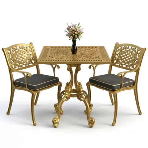 Y:72 cm 2 Seater Aluminum Die Casting Table Chair Set Akbrella World AKB-827