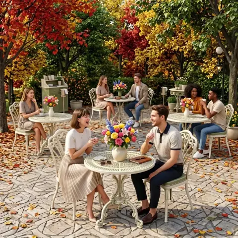 2 Seater Aluminum Die Casting Table Chair Set Akbrella World AKB-810 – Wrought iron set green aging field