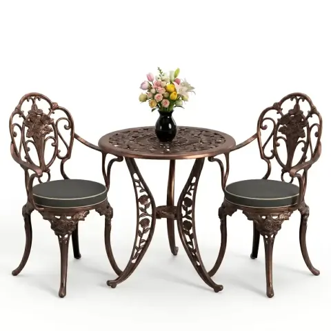Y:73 cm 2 Seater Aluminum Die Casting Table Chair Set Akbrella World AKB-832