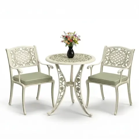 Y:73 cm 2 Seater Aluminum Die Casting Table Chair Set Akbrella World AKB-835