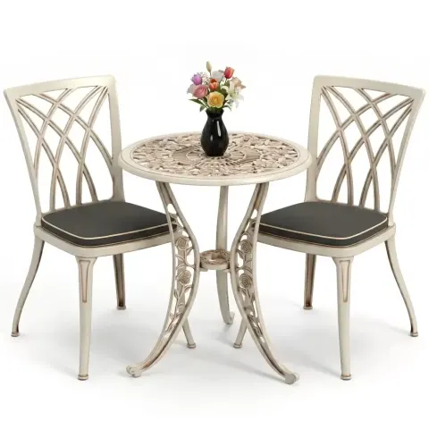 Y:73 cm 2 Seater Aluminum Die Casting Table Chair Set Akbrella World AKB-836