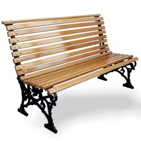 High Back, Leg Wooden Park Seating Bench 135x53x82 cm Akbrella World AKB-235
