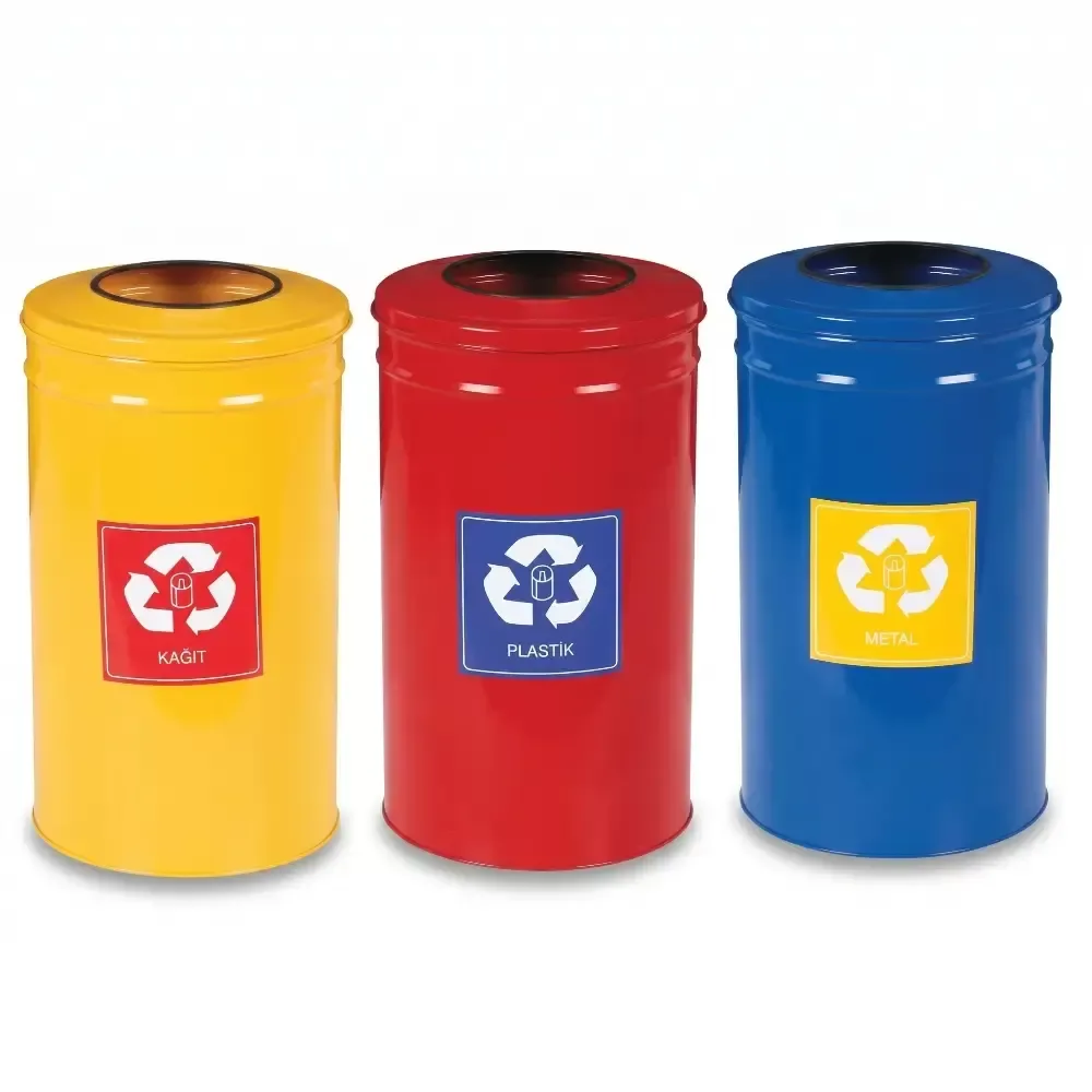 Logo Printed Trash Can Set with Lid Plastic 60x30 cm Akbrella World AKB-430