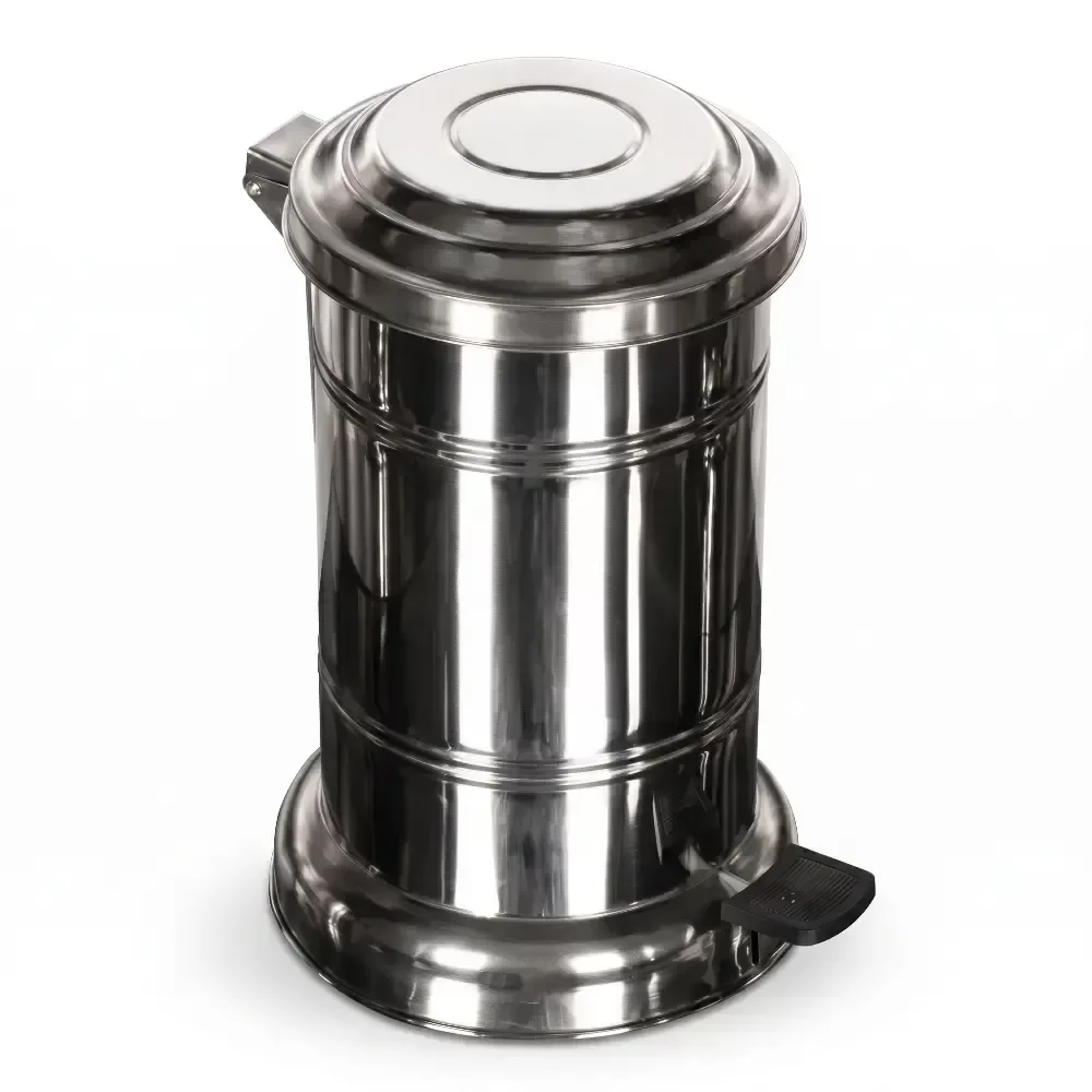 Metal Inner Cylinder Pedal Wc Trash Can with Lid 27x47 cm Akbrella World AKB-395