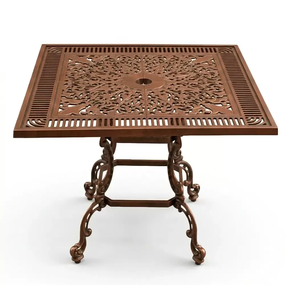 Square Aluminum Cast Wrought Iron Table 90x90 cm (MTS 17516) Akbrella World AKB-689