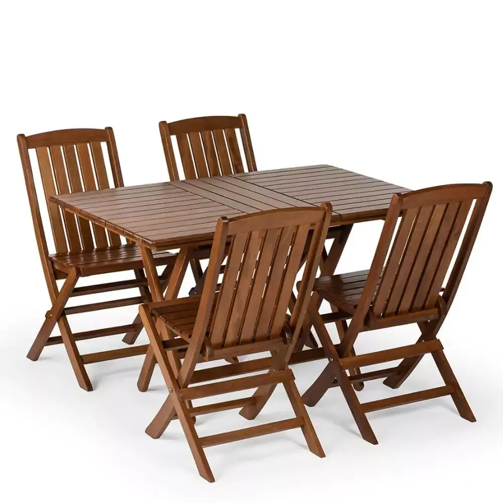 Foldable Wooden Table Set 4 Akbrella World AKB-677