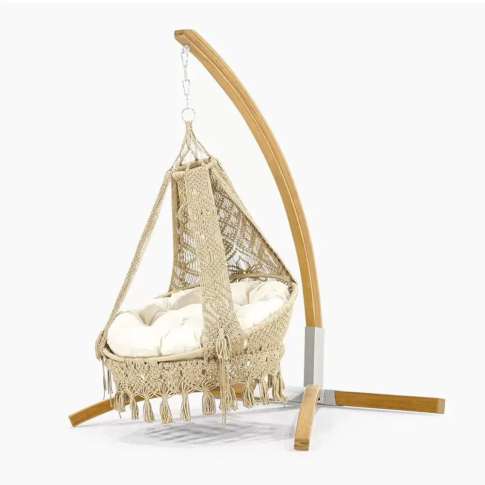 Wooden Luxury Swing with Personality Roof 210x255x155 cm Akbrella World AKB-283
