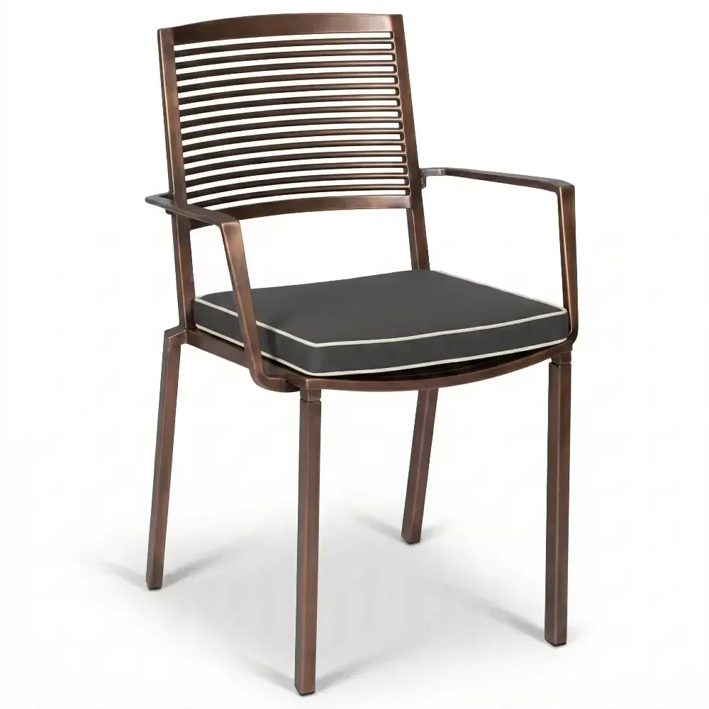 Aluminum Cast Iron Wrought Iron Chair with Armrests 41x45x85 cm Akbrella World AKB-715