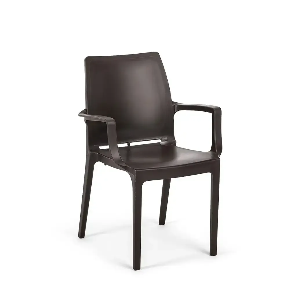 Black Plastic Chair with Armrests 2502 Eve Akbrella World AKB-747