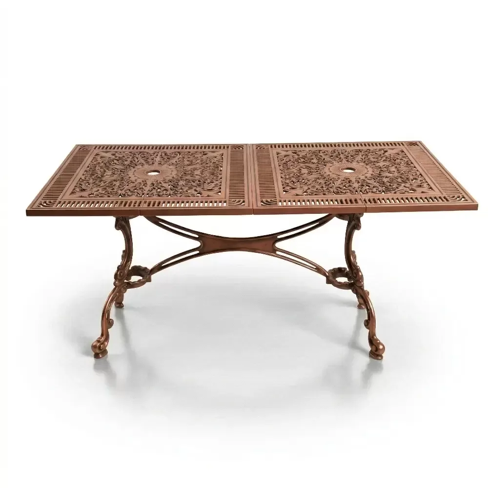 Table E:75 D:150 H:72 cm 6 Seater Aluminum Casting Table Akbrella World AKB-809