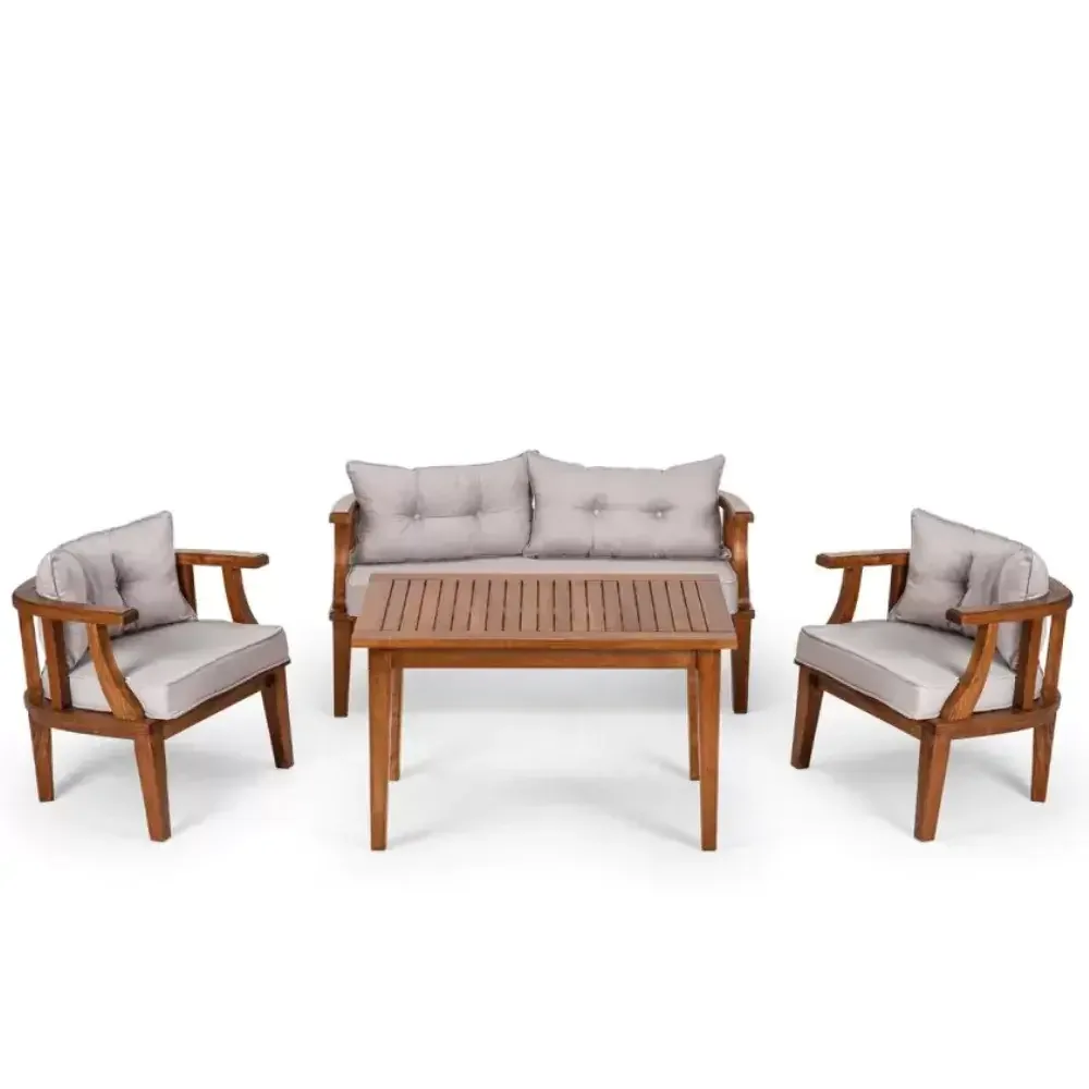 Garden Seating Set with Cushion and Hornbeam Tree Cushion for 4 Akbrella World AKB-705