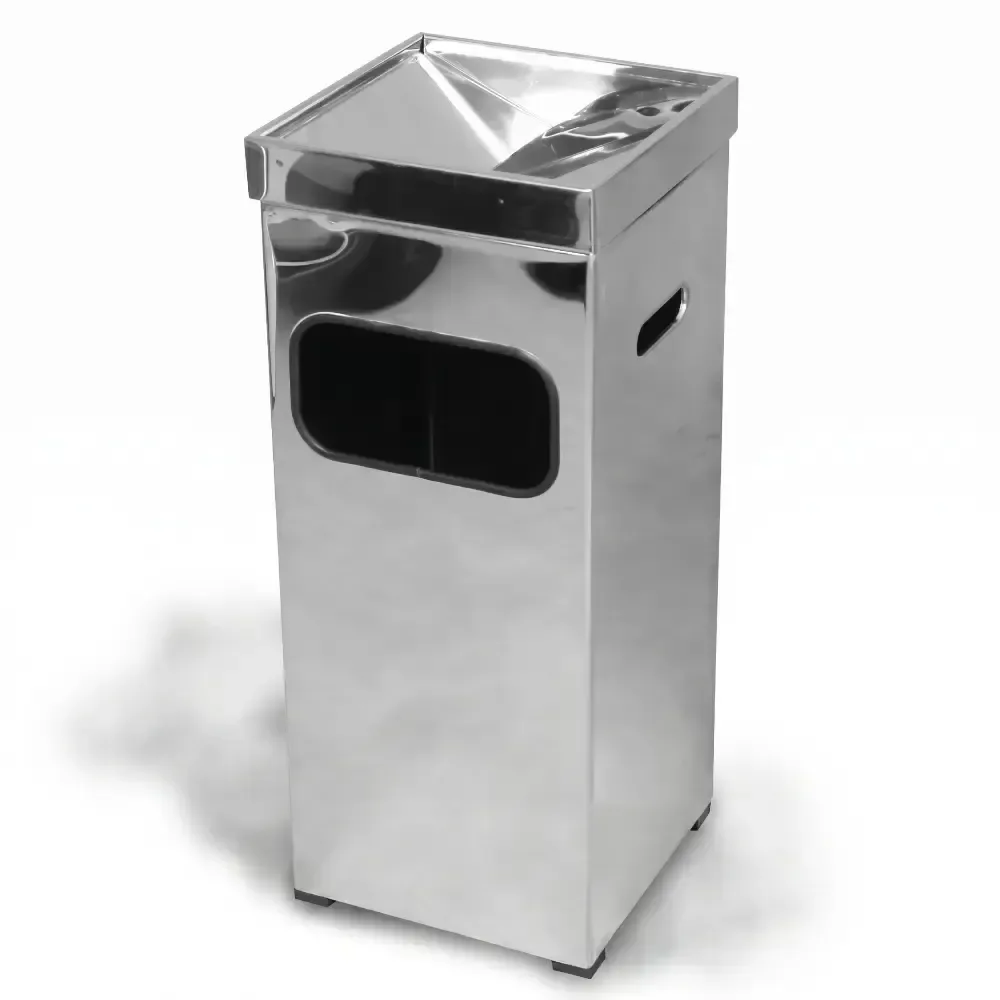Stainless Dustbin Square 24x24x60 cm Akbrella World AKB-585