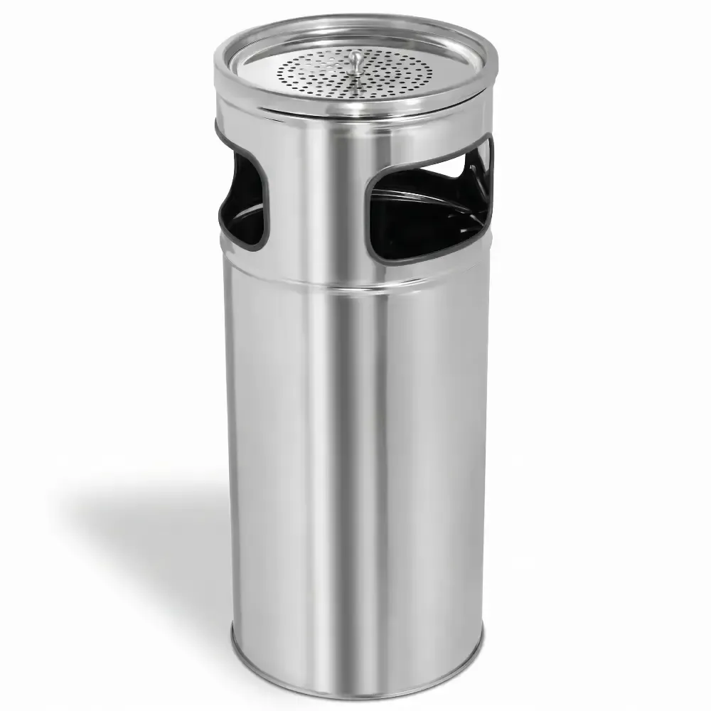 Stainless Ashtray Column Trash Can 29x66 cm Akbrella World AKB-592