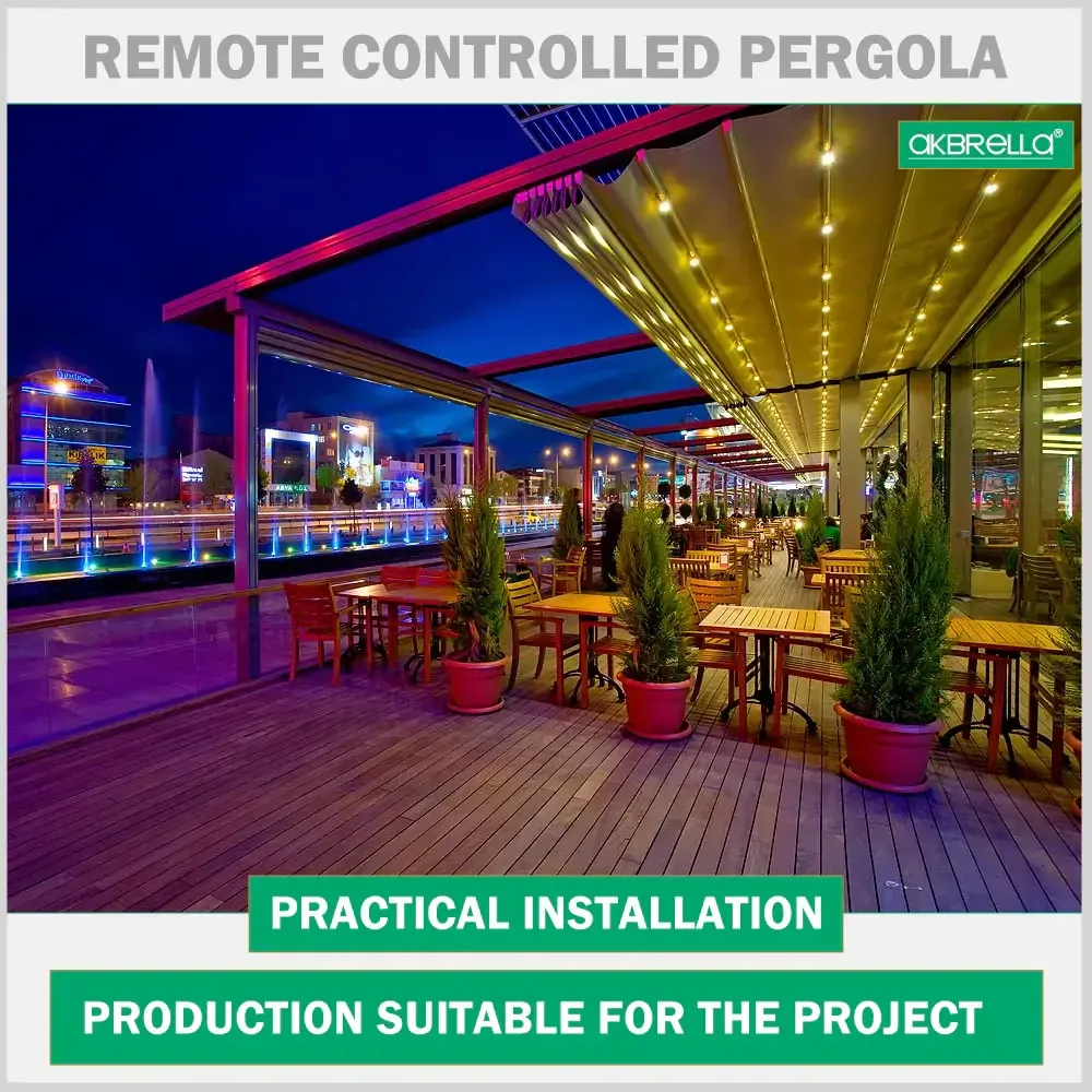 Pergola Models, LED Illuminated Pergola Production Akbrella World AKB-504
