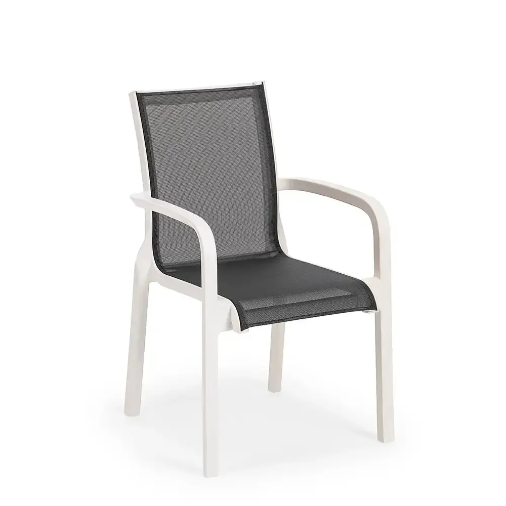 Plastic Mesh Sofa 11 Black / White 2528 Akbrella World AKB-806