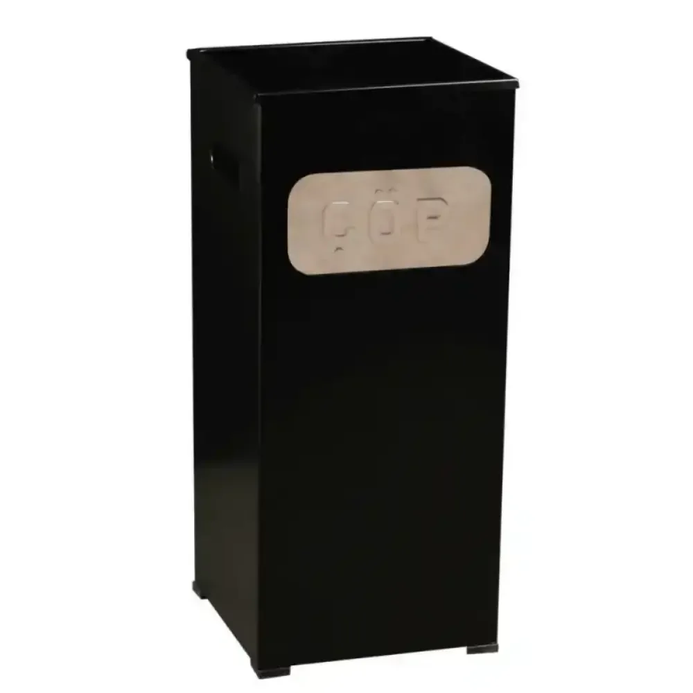 Black Luxury Long Size Metal Inner Trash Can with Logo 60x24x24 cm Akbrella World AKB-399