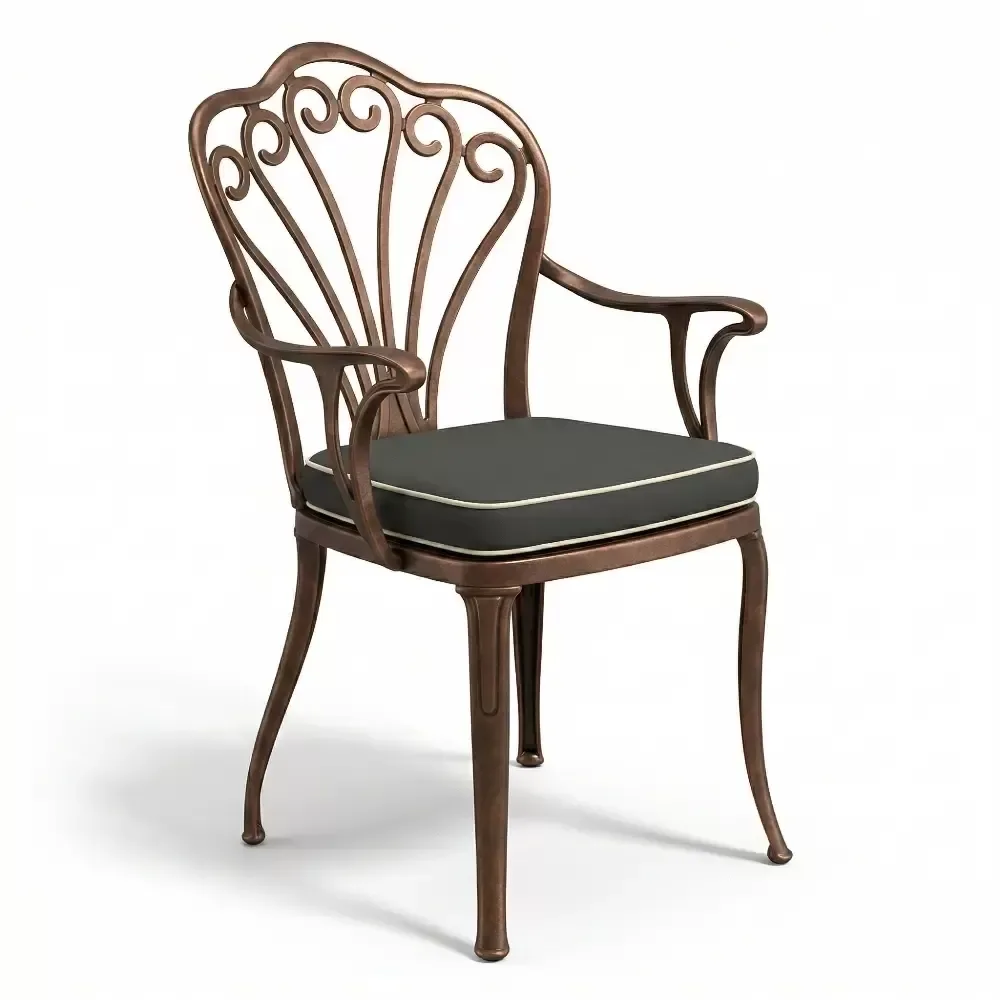 Peacock Aluminum Cast Iron Wrought Iron Chair 87x41x44 cm Akbrella World AKB-432