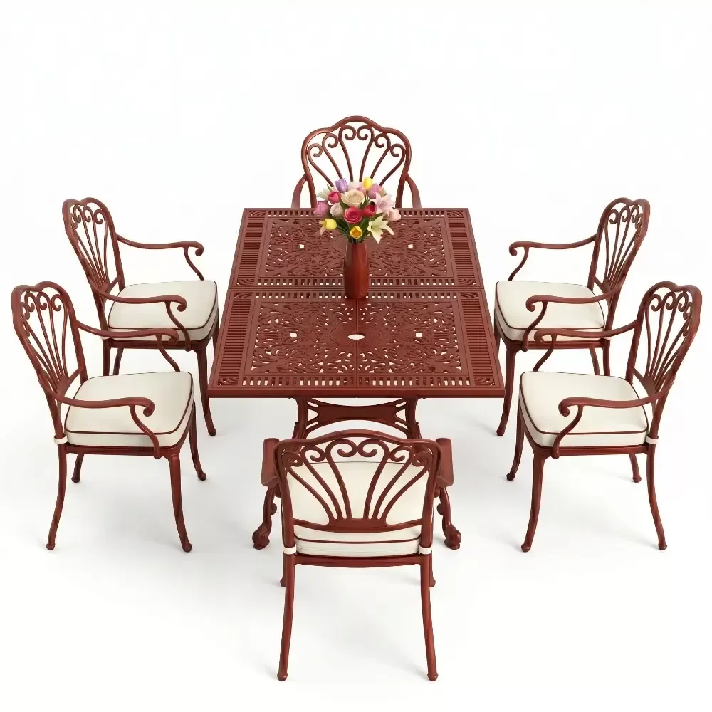 Peacock Motif Aluminum Casting Table Chair Set Akbrella World AKB-998