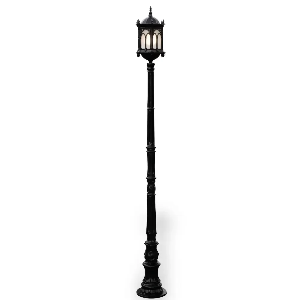 Single Lantern Aluminum Die Cast Lighting Pole 280x30 cm Akbrella World AKB-301