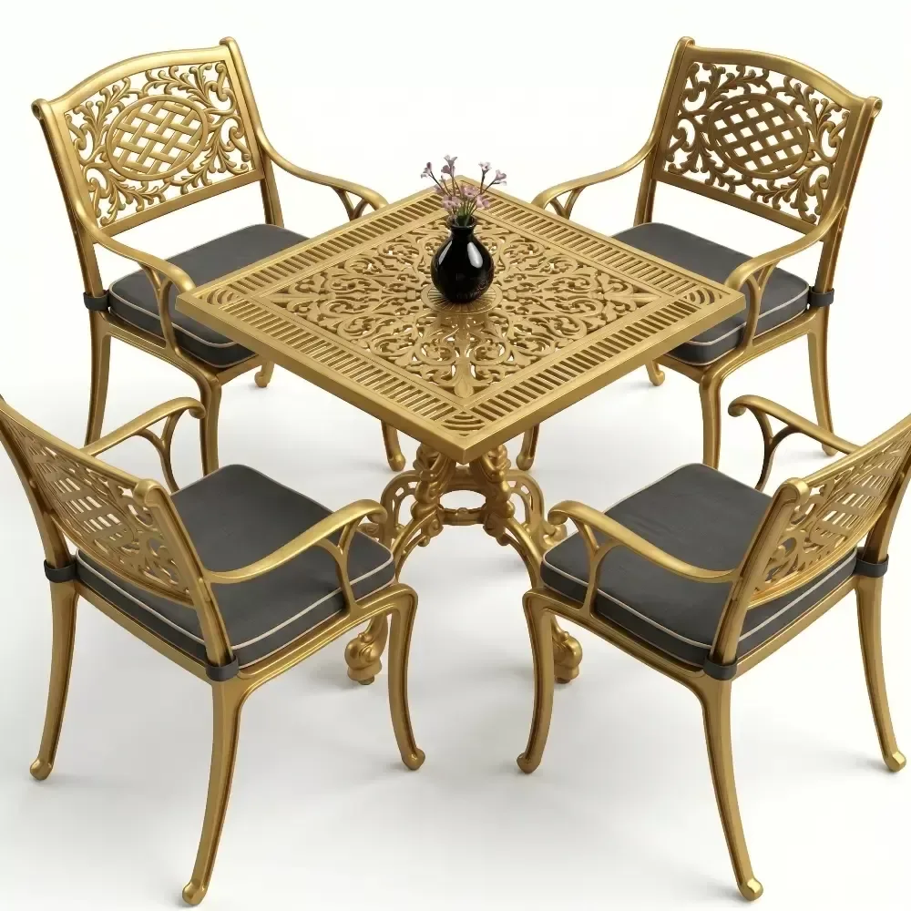 Y: 72 cm 2 Seater Aluminum Die Casting Table Chair Set Akbrella World AKB-869