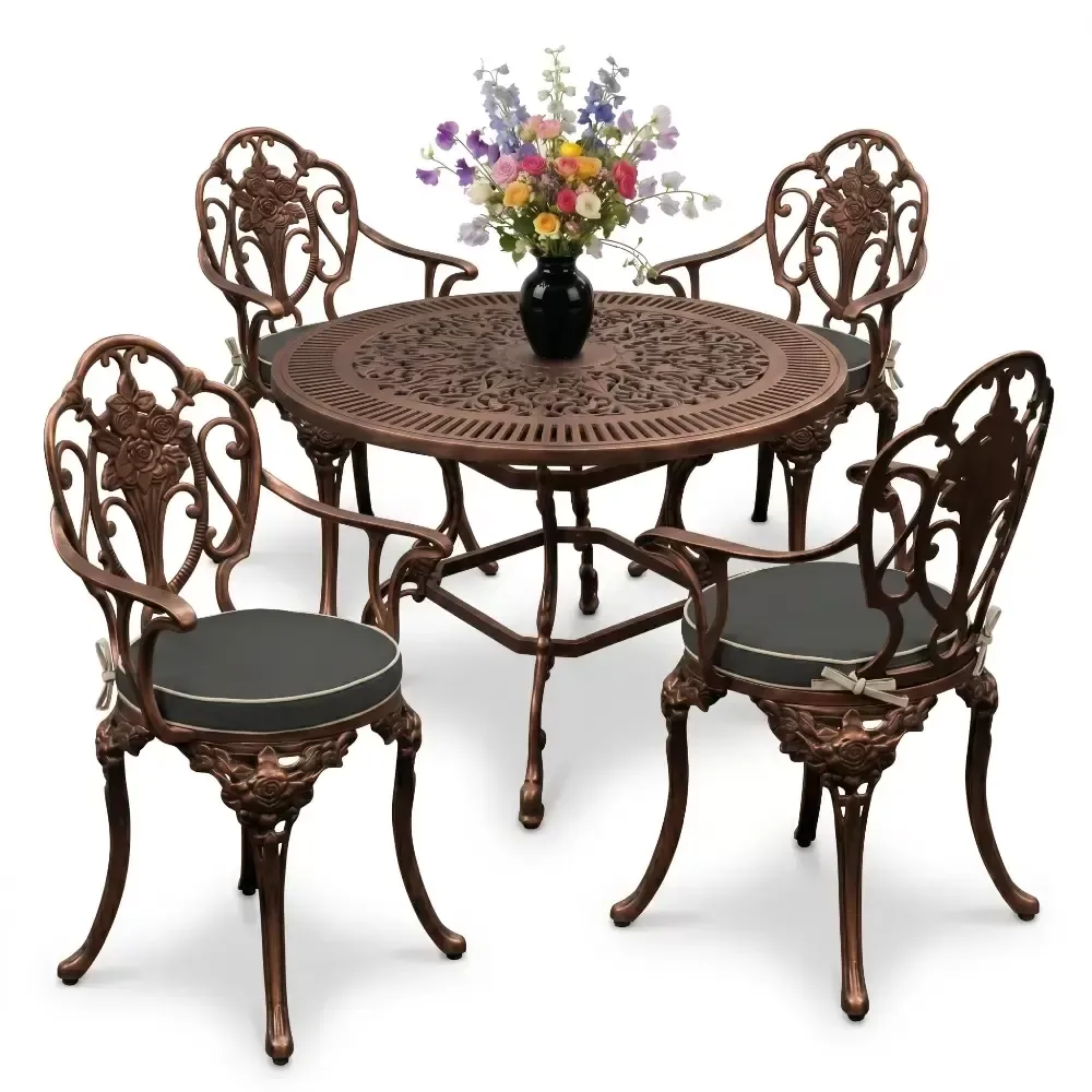 Y:72 cm 4 Seater Aluminum Die Casting Table Chair Set Akbrella World AKB-873