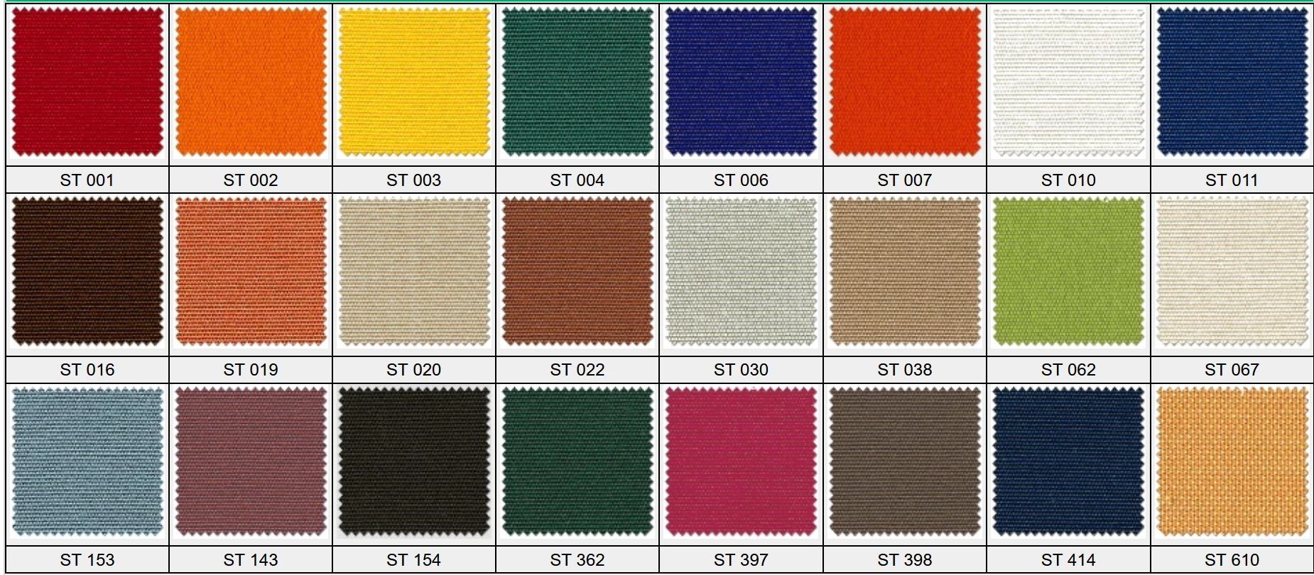 Akrilik kumaş renkleri