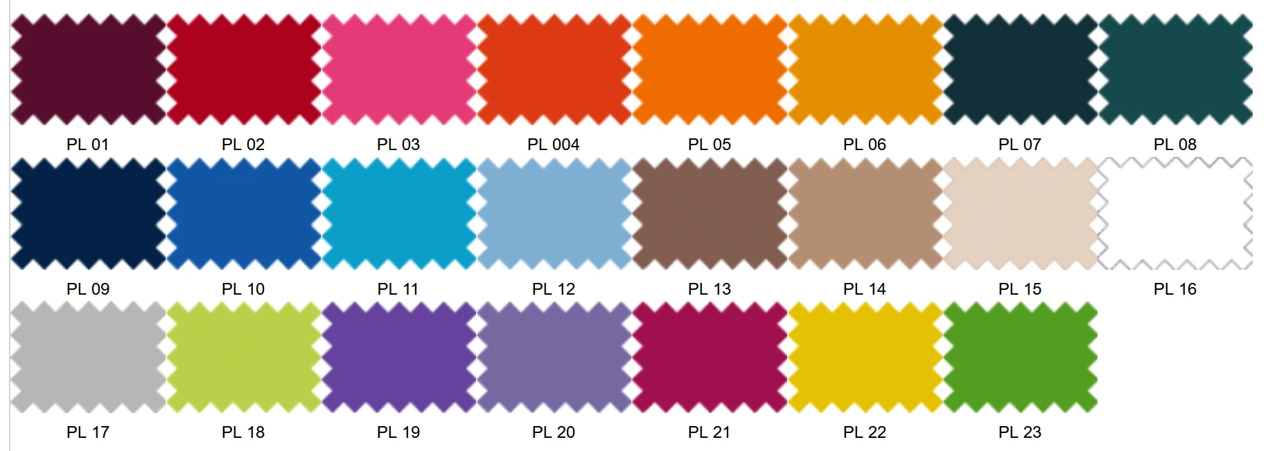 Polyester kumaş renkleri