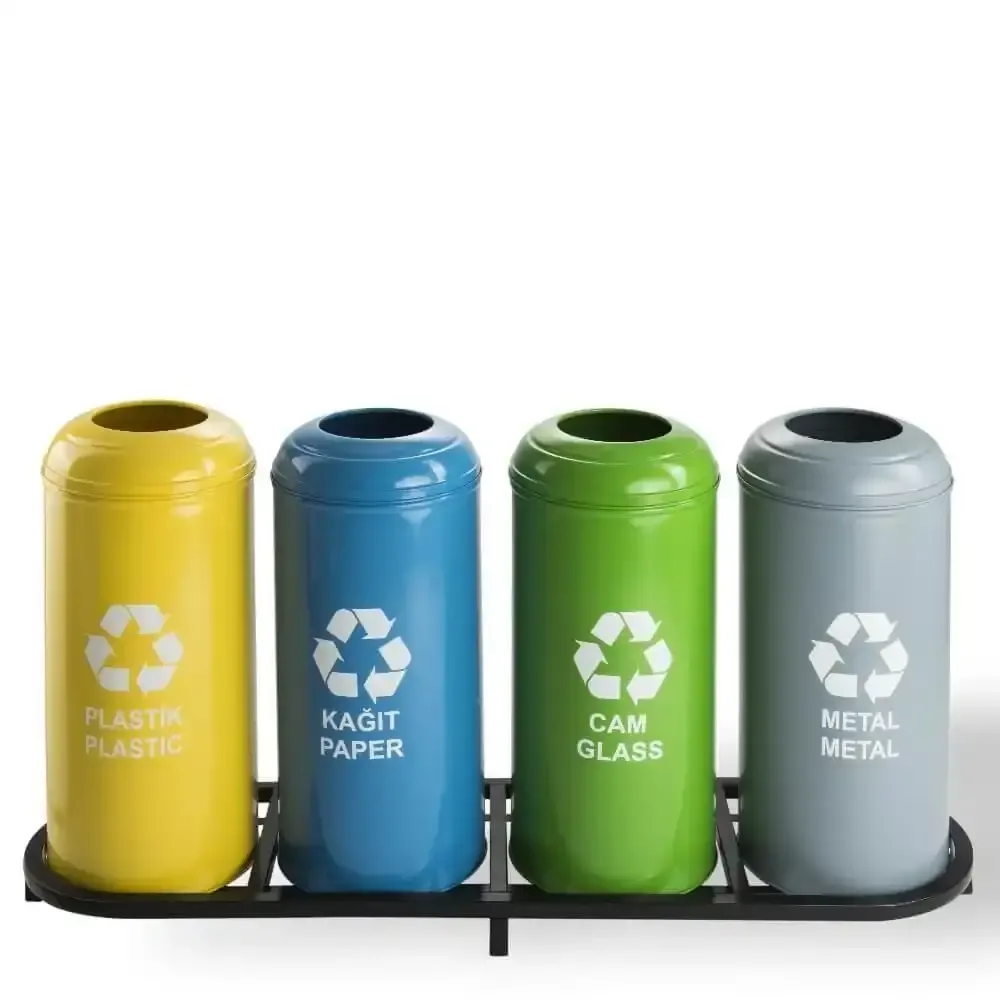 4 Pièces de papier pour conteneur de poubelles de recyclage 36x136x73 cm Akbrella World AKB-638