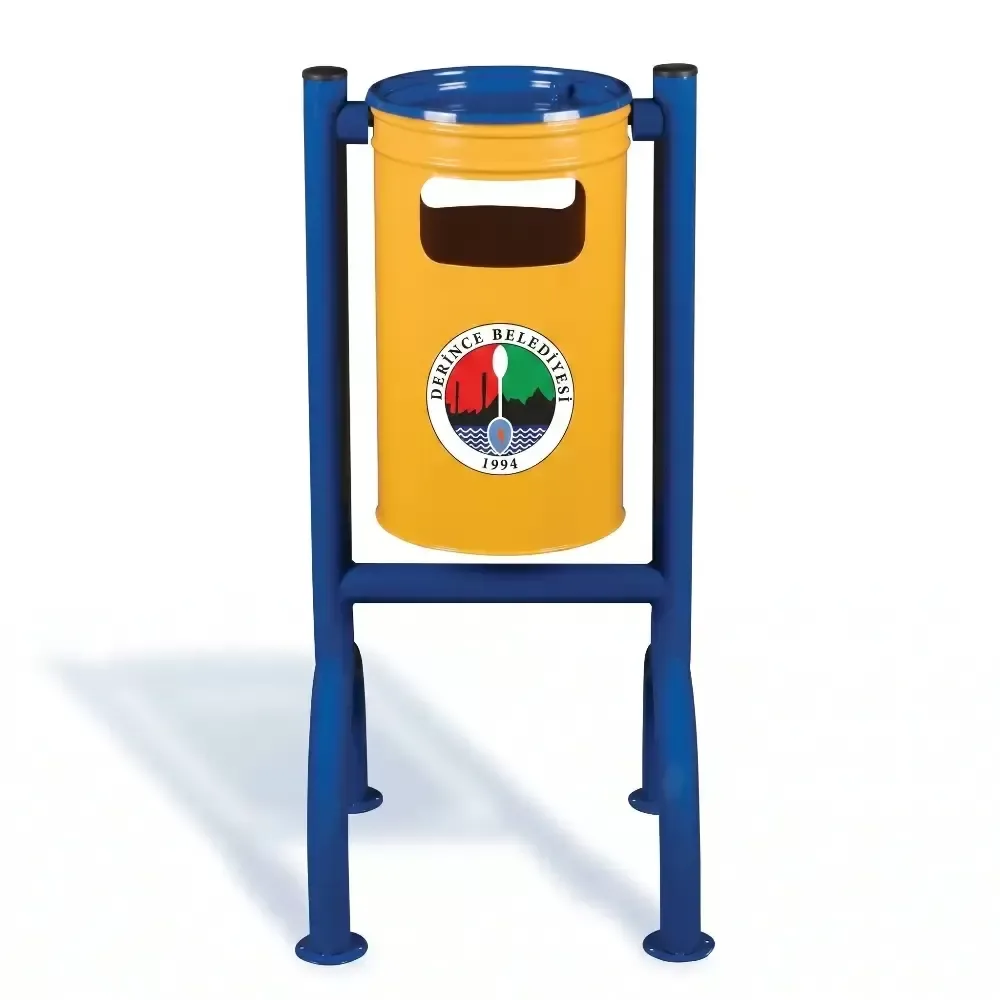 4 цилиндрлі аяқ, логотипі қолданылған қоқыс жәшігі 110x44x28 cm Akbrella World AKB-375
