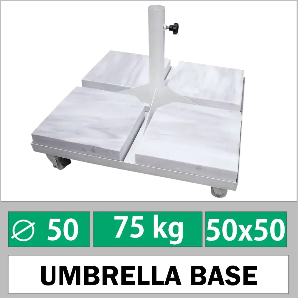 50x50 cm Marble Weighted 80 kg дөңгелектері бар қолшатыр роллеркостері Akbrella World AKB-99