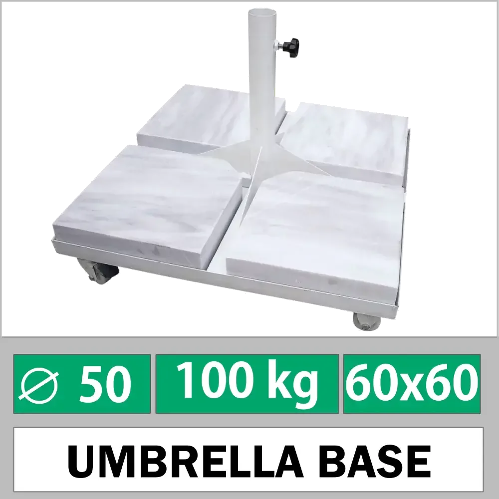 60x60 cm Marble Weighted 100 kg дөңгелектері бар қолшатыр роллеркостері Akbrella World AKB-101
