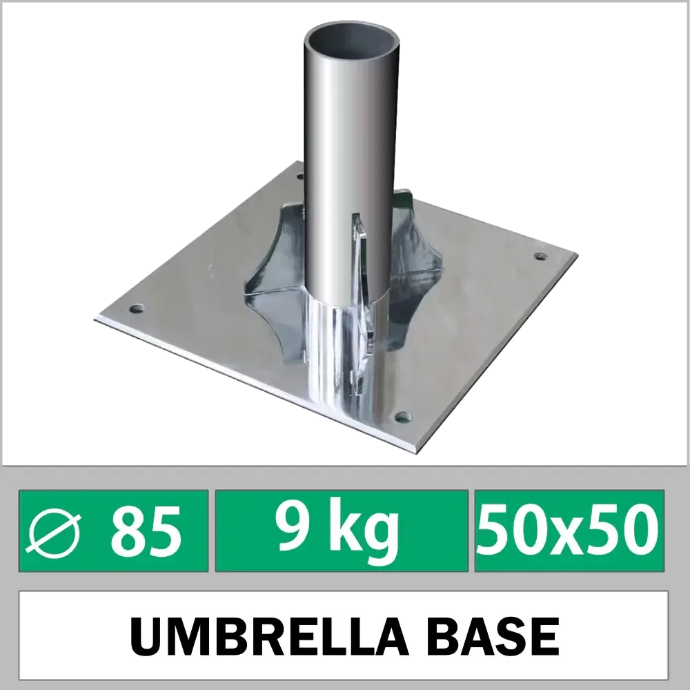 Ø85mm құбырлы болат бетонды шатырды бекіту аяғы Akbrella World AKB-106