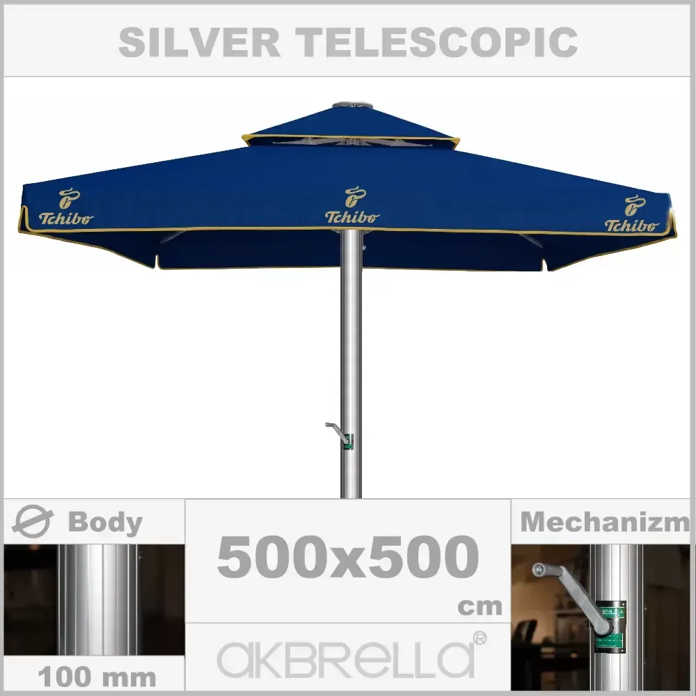 Диаметрі 100mm күміс алюминий корпусы, бақша қолшатыры 5x5m Akbrella World AKB-07