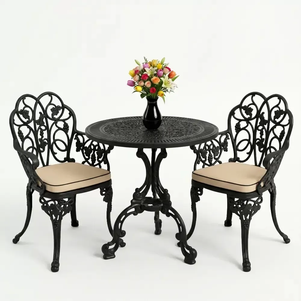 Ensemble de chaises en fer forgé en aluminium pour 2 personnes Akbrella World AKB-885