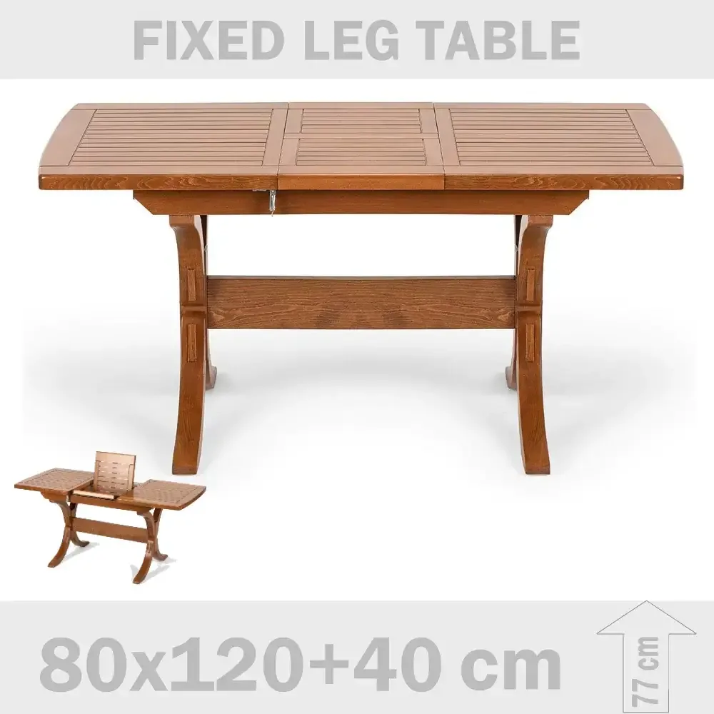 Cm ұзартылатын мүйіз ағашынан жасалған асхана үстелі 80x120 Akbrella World AKB-649