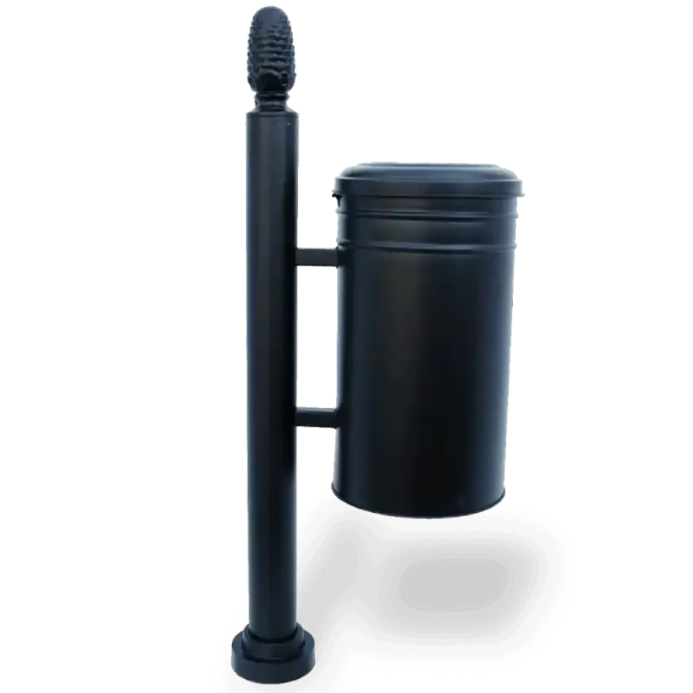 Фигуралы қара алюминий құйма аяқ қоқыс жәшігі 119x48 cm Akbrella World AKB-254