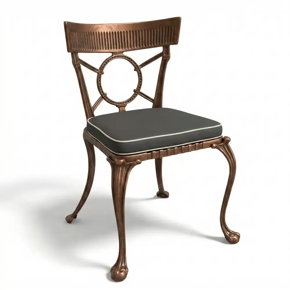 Gothic Aluminum Cast Wrought Iron Chair 79x52x46 cm Akbrella World AKB-177