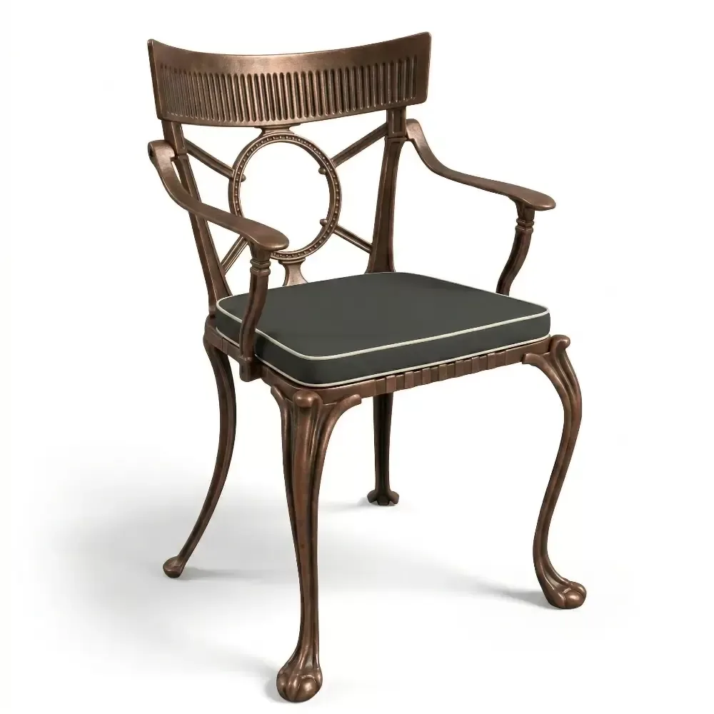 Gothic Aluminum Cast Wrought Iron Chair 79x52x46 cm Akbrella World AKB-176