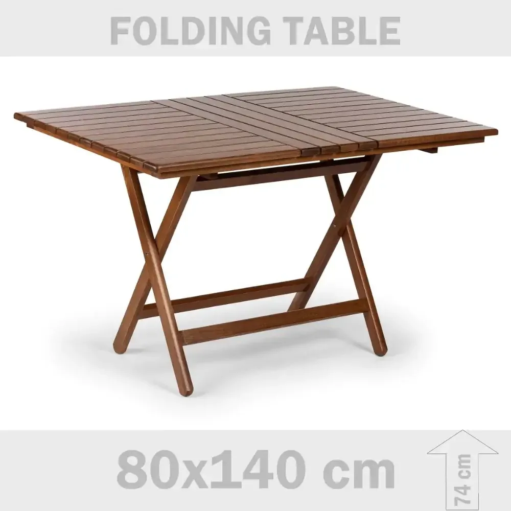 Hornbeam ағашы бүктелетін балкон үстелі 80x140x72 cm Akbrella World AKB-523