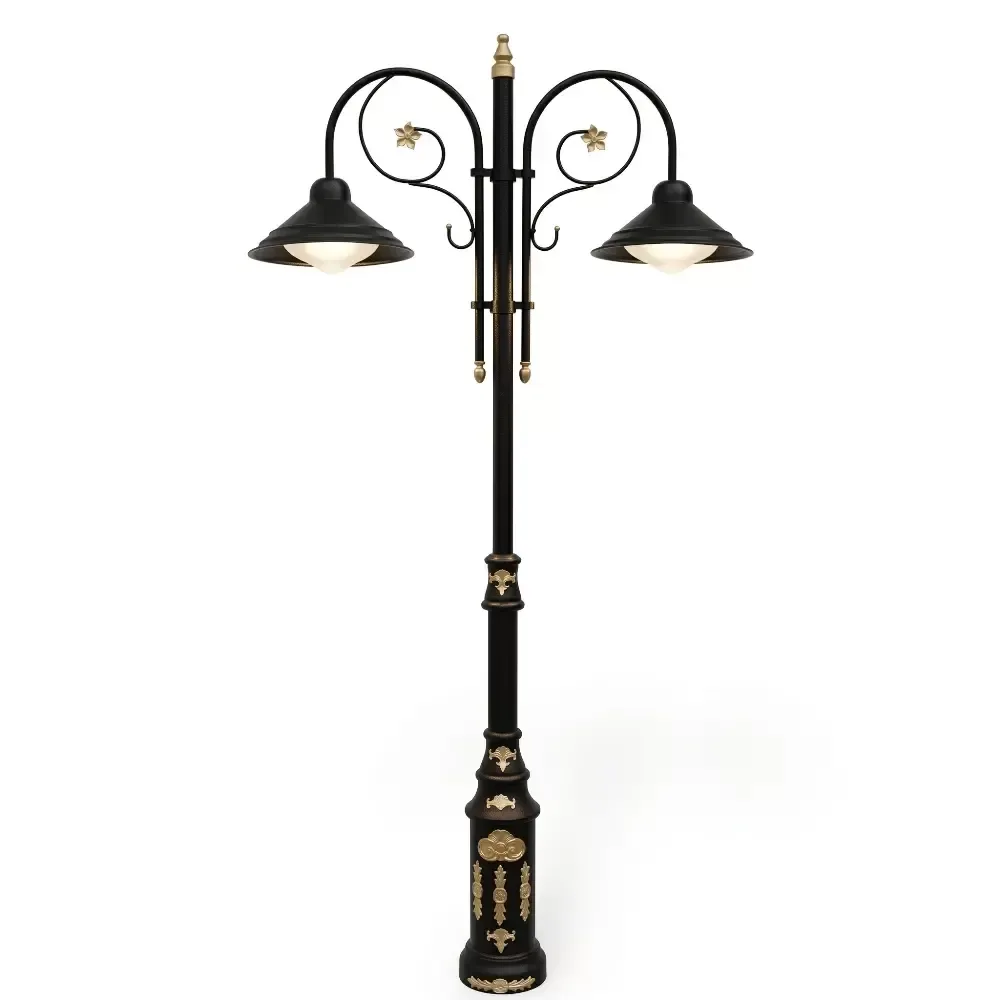 Екі Bell Lanterns алюминий құйма жарық бағаны 500x190 cm Akbrella World AKB-295