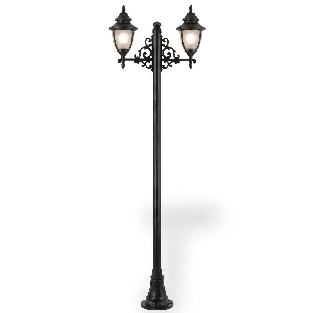 Екі шам алюминий құйма жарықтандыру бағанасы 260x90 cm Akbrella World AKB-319