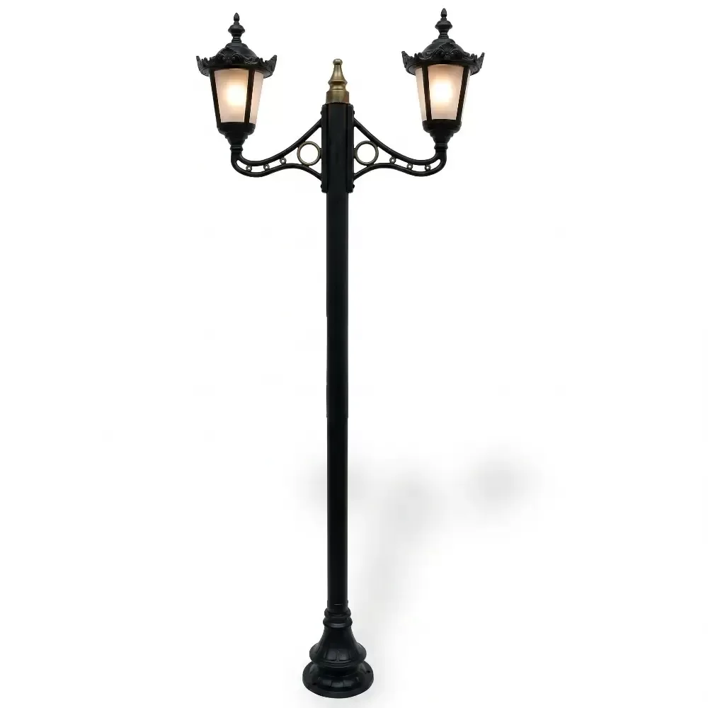 Екі шам алюминий құйма жарықтандыру бағанасы 320x132 cm Akbrella World AKB-302