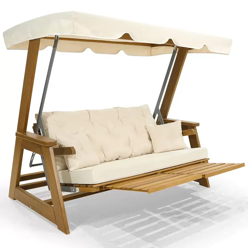 Iroko Holz Gartenschaukel 185x184x120 cm Akbrella World AKB-662