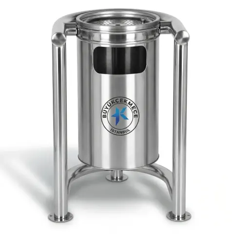 3 аяқты хром металл қоқыс жәшігі торлы темірмен 75x44x28 cm Akbrella World AKB-369