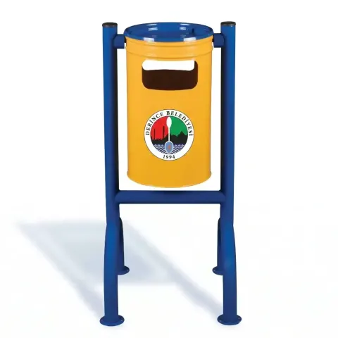 4 цилиндрлі аяқ, логотипі қолданылған қоқыс жәшігі 110x44x28 cm Akbrella World AKB-375