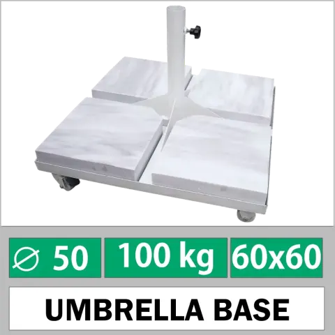 60x60 cm Marble Weighted 100 kg дөңгелектері бар қолшатыр роллеркостері Akbrella World AKB-101