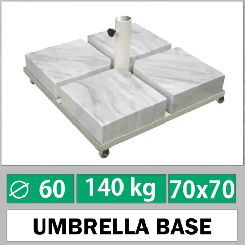 70x70 cm Marble Weighted 140 kg дөңгелектері бар қолшатыр роллеркостері Akbrella World AKB-102