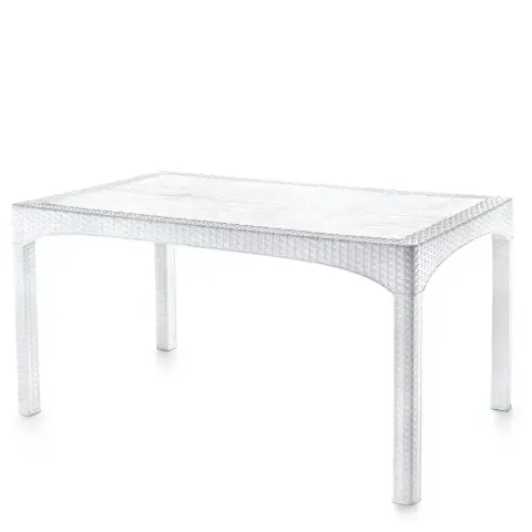 Ақ пластик ротанг үстел 2587 ақ Akbrella World AKB-792